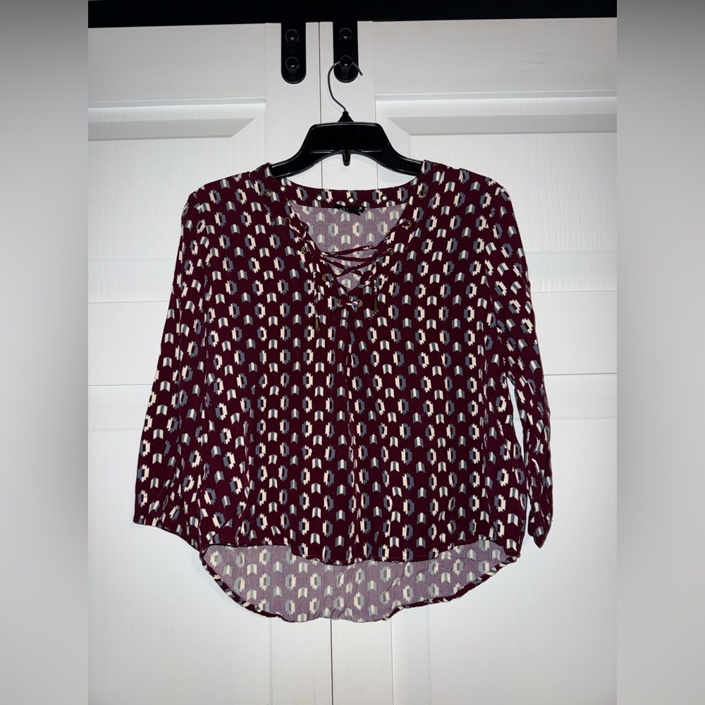 Maroon patterned blouse from Forever 21